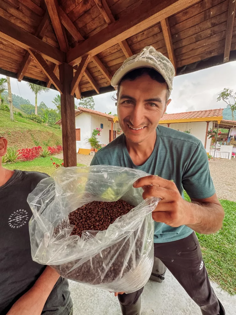 Fresh roasted coffee beans from Finca Mariposa, Best coffee farm tour in Colombia
